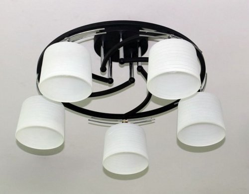 Люстра потолочная пятирожковая Мелодия Света E27 Черный/хром A2495/5 BK+CH фото Люстра потолочная пятирожковая Мелодия Света E27 Черный/хром A2495/5 BK+CH картинка